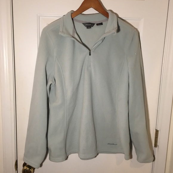 Pull Polaire Eddie Bauer Homme, Gris, Taille L, 1/4 Zip, Pour Rando Et Camping